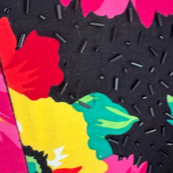 Adrienne Vittadini Black Midi Dress with Vibrant Floral Print - Picture 8 of 8